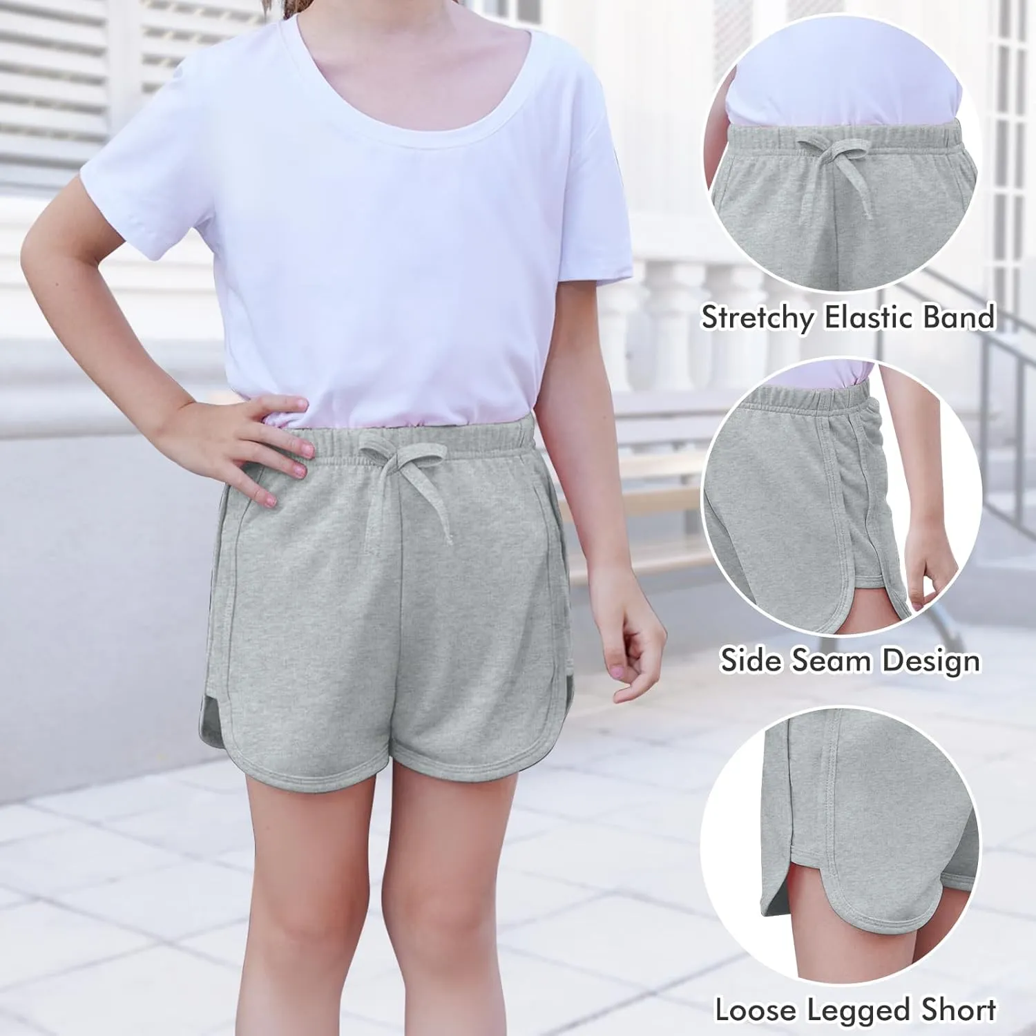 2 Pack Toddler Baby Girl Shorts Solid Little Girls Shorts Baby Summer Athletic Pants with Drawstring 18M-6T