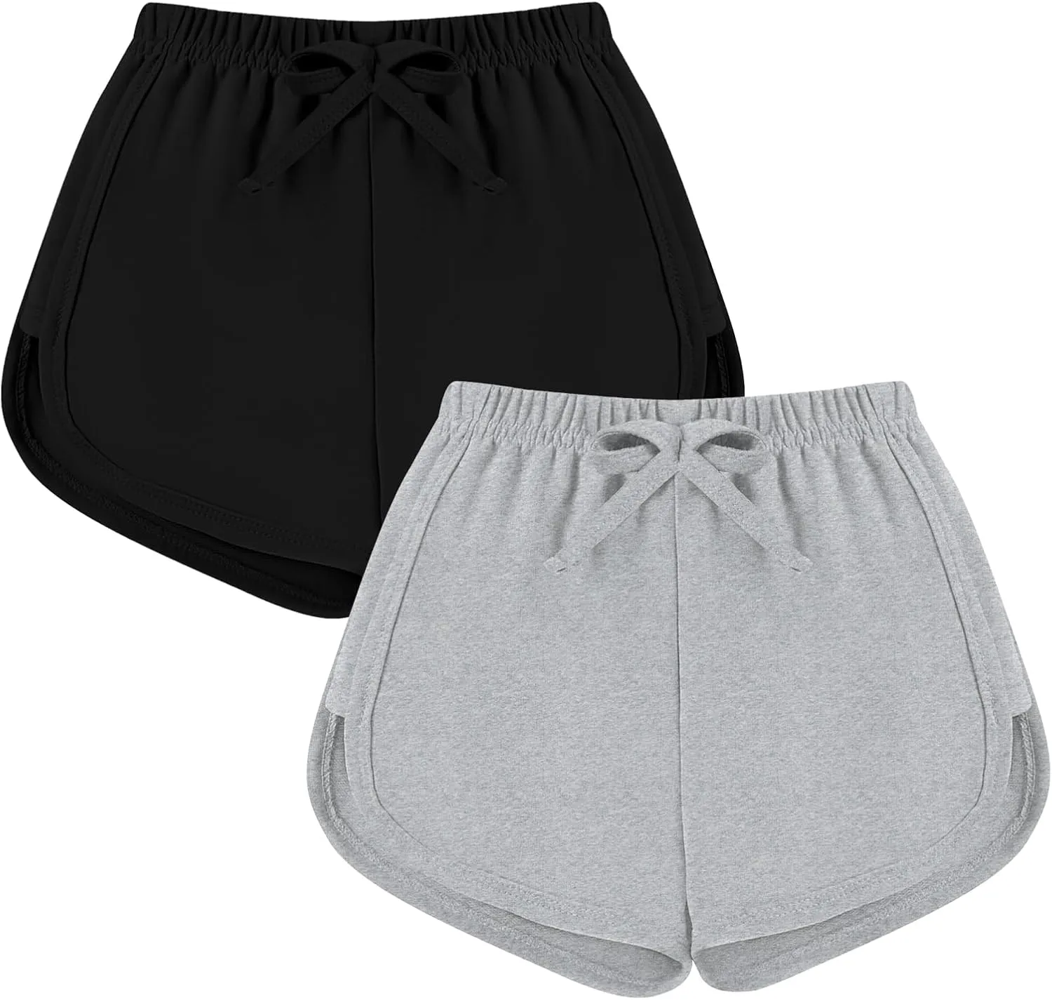 2 Pack Toddler Baby Girl Shorts Solid Little Girls Shorts Baby Summer Athletic Pants with Drawstring 18M-6T