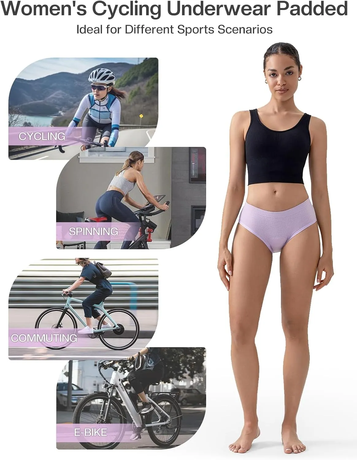 4D Padded Bike Underwear Women Cycling Shorts With Padding Biking Bicycle Briefs