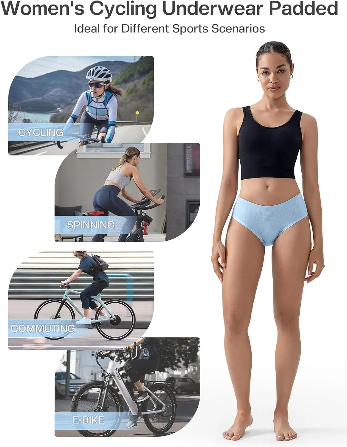 4D Padded Bike Underwear Women Cycling Shorts With Padding Biking Bicycle Briefs