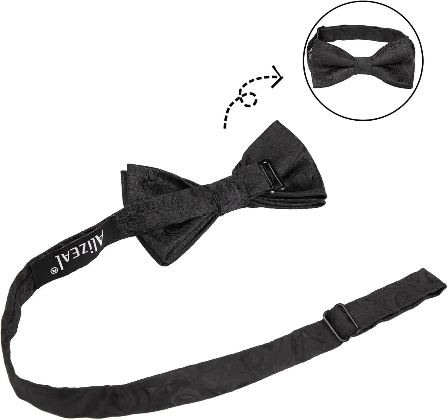 Alizeal Boys Adjustable Fashion Paisley Floral Strapped Pre-tied Kids Bow Tie