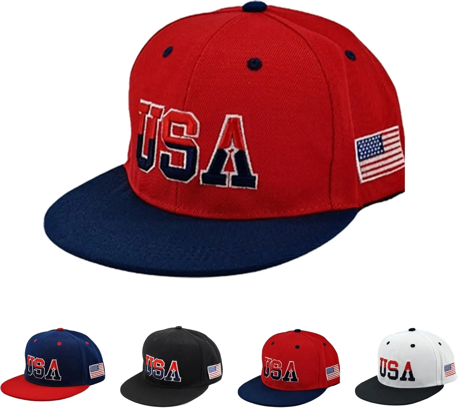 American Flag Baseball Caps Embroiderred USA Flag Patriotic Dad Hat Adjustable Trucker Hats for Men Women