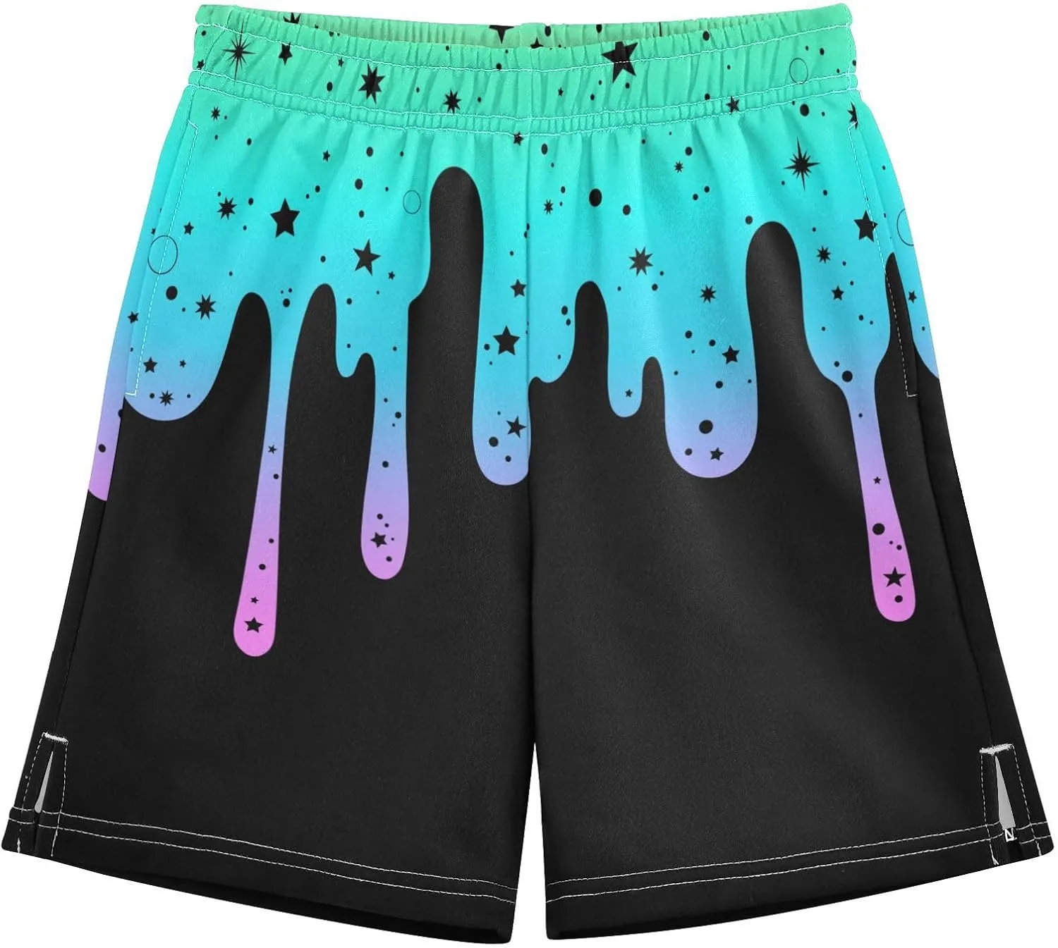 Athletic Gym Shorts Boys Casual Shorts Elastic Waist with Pockets, Summer Kids Bottom for Sports Homewear 7-15 Years