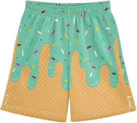 Athletic Gym Shorts Boys Casual Shorts Elastic Waist with Pockets, Summer Kids Bottom for Sports Homewear 7-15 Years
