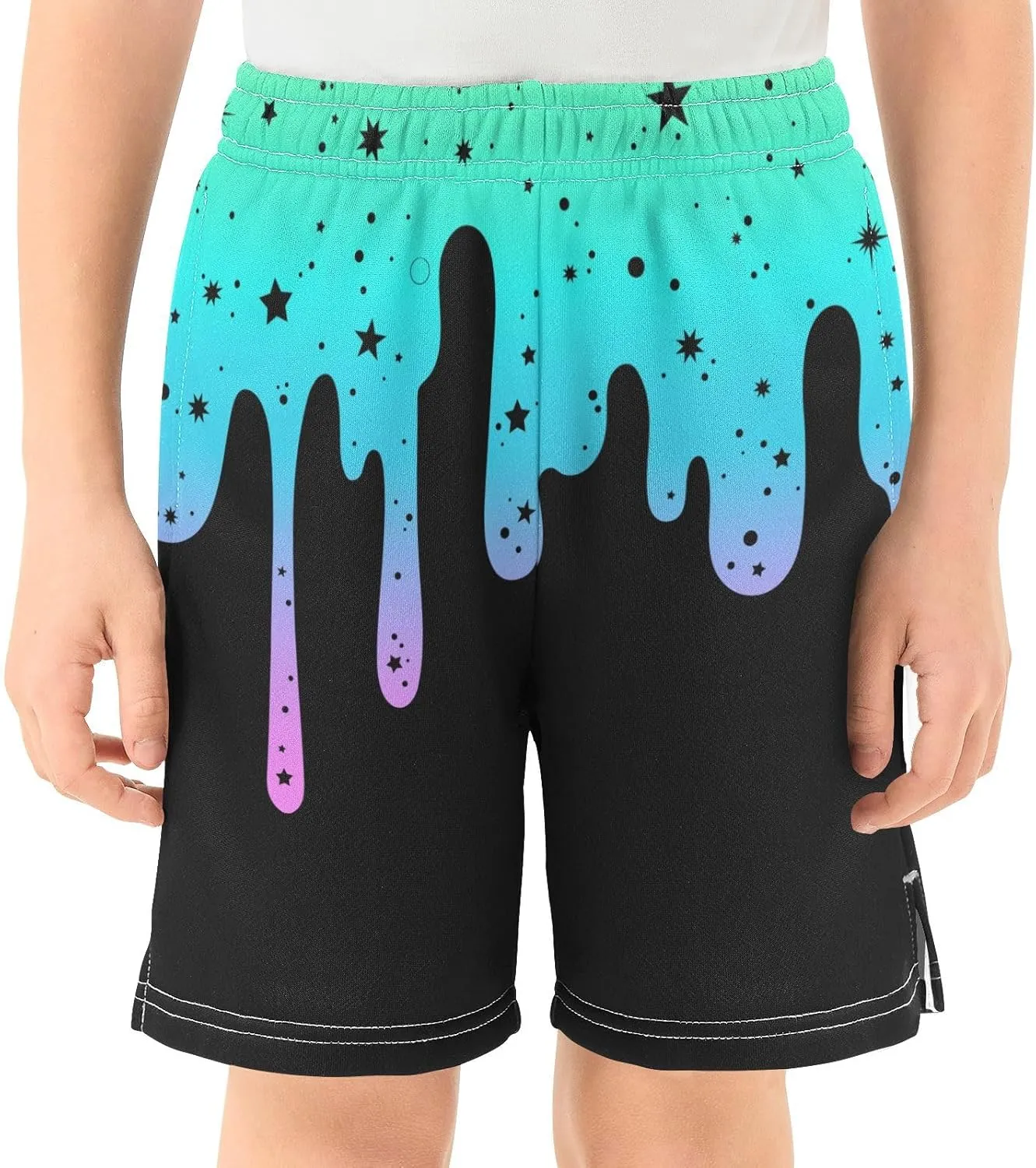 Athletic Gym Shorts Boys Casual Shorts Elastic Waist with Pockets, Summer Kids Bottom for Sports Homewear 7-15 Years