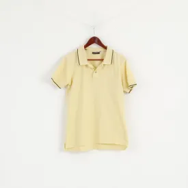 Barbour Men S Polo Shirt Yellow Cotton Detailed Buttons Plain Top