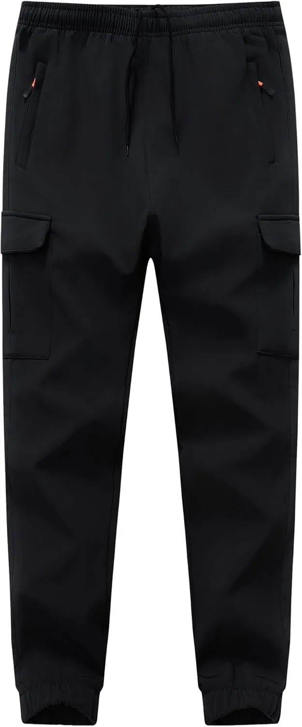 Boys Girls Snow Pants Waterproof Fleece Lined Ski Pants Winter Hiking Pants with Zipper Pockets