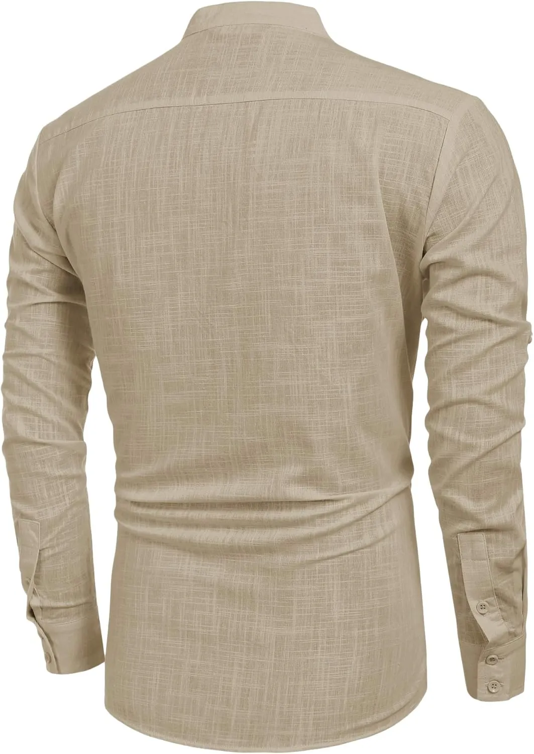 COOFANDY Men's Cotton Linen Henley T-Shirts Long Sleeve Hippie Casual Beach T-Shirts