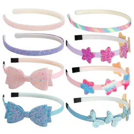 Headbands for Girls Glitter Flower Butterfly Bow Mermaid Headbands for Little Girls Toddler Hair Accessories