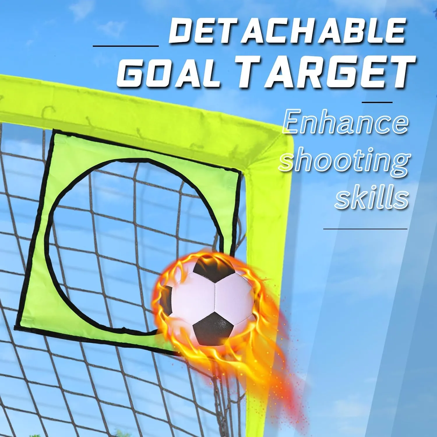Kids Soccer Goal for Backyard, 6x4 9x5 FT Portable Soccer Nets Pop Up with Ball, Agility Ladder, Cones, Target & Carry Bag for Toddler Youth Outdoor Indoor Training Practice Sports Games Play