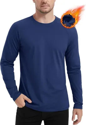 MAGCOMSEN Men's Thermal Shirt Fleece Lined Long Sleeve Athletic Base Layer Workout Top