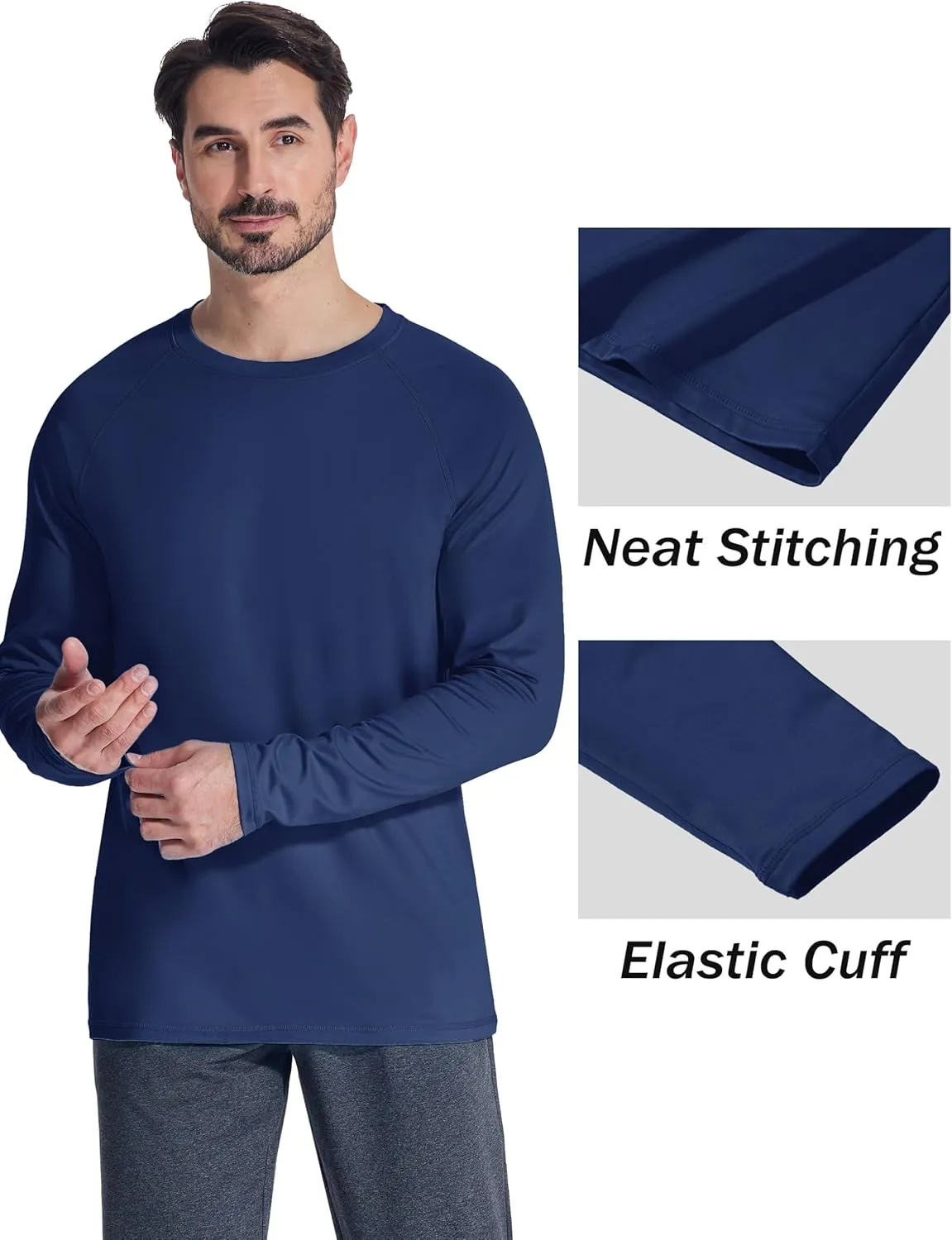 MAGCOMSEN Men's Thermal Shirt Fleece Lined Long Sleeve Athletic Base Layer Workout Top