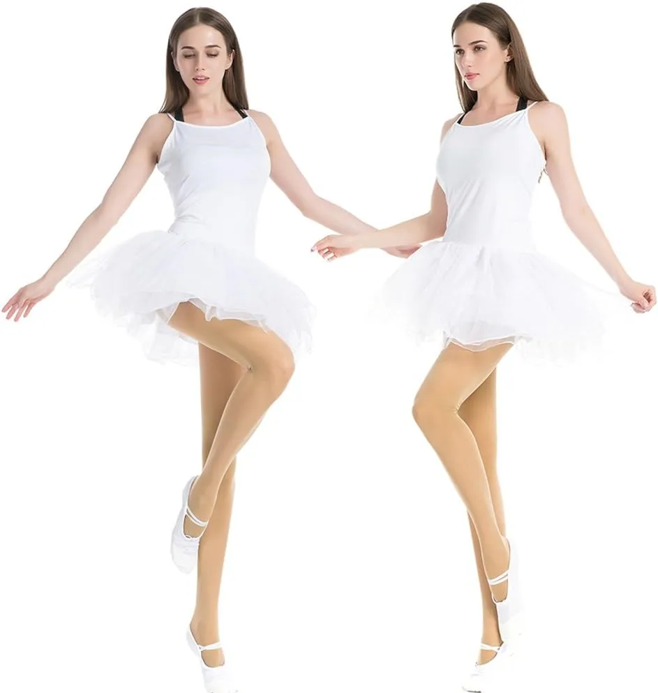 MANZI 1-3 Pairs Women's Girl's Dance Tights Convertible Transition Ballet Tights 40D