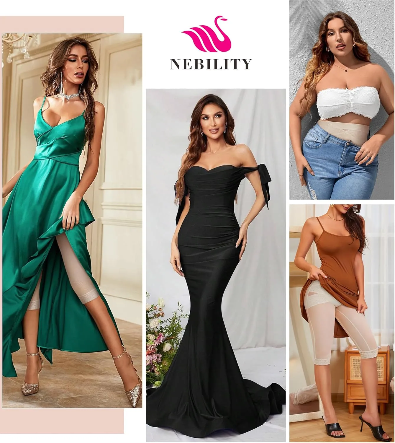 Nebility Body Shaper for Women Tummy Control Shapewear Leggings Seamless Butt Lifter Panties High Waist Trainer Thigh Slimmer