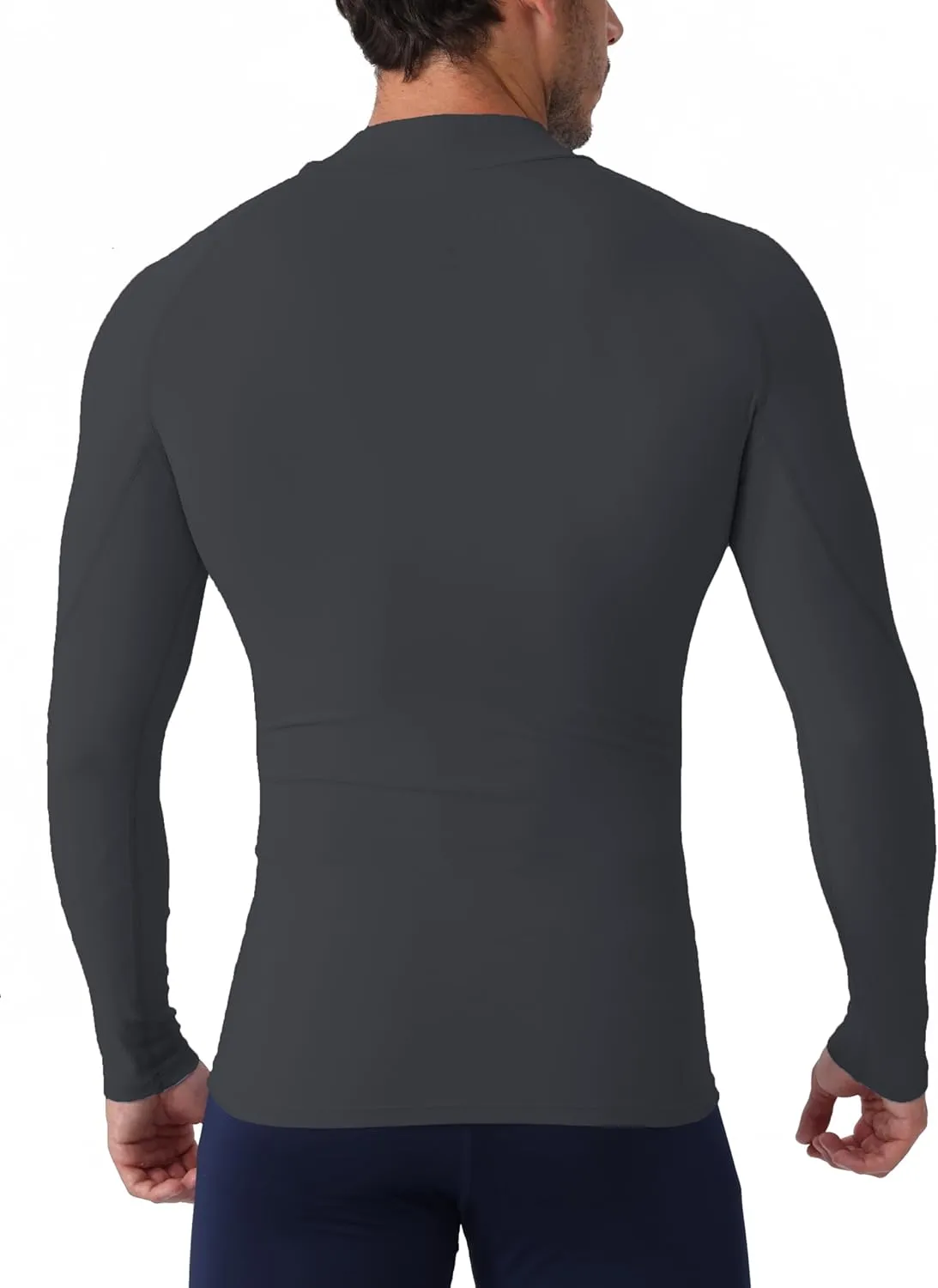 Queerier Men's Turtleneck Compression Shirts Long Sleeve Mock Thermal Base Layer Top Athletic Cool Dry Sports Undershirts