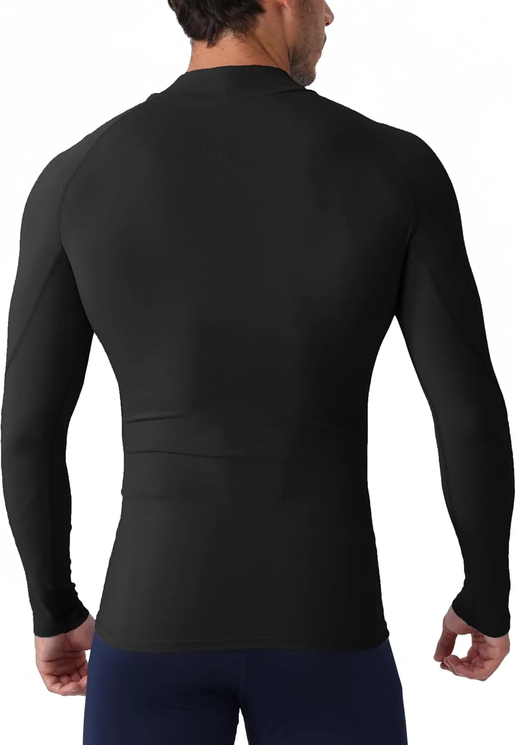 Queerier Men's Turtleneck Compression Shirts Long Sleeve Mock Thermal Base Layer Top Athletic Cool Dry Sports Undershirts