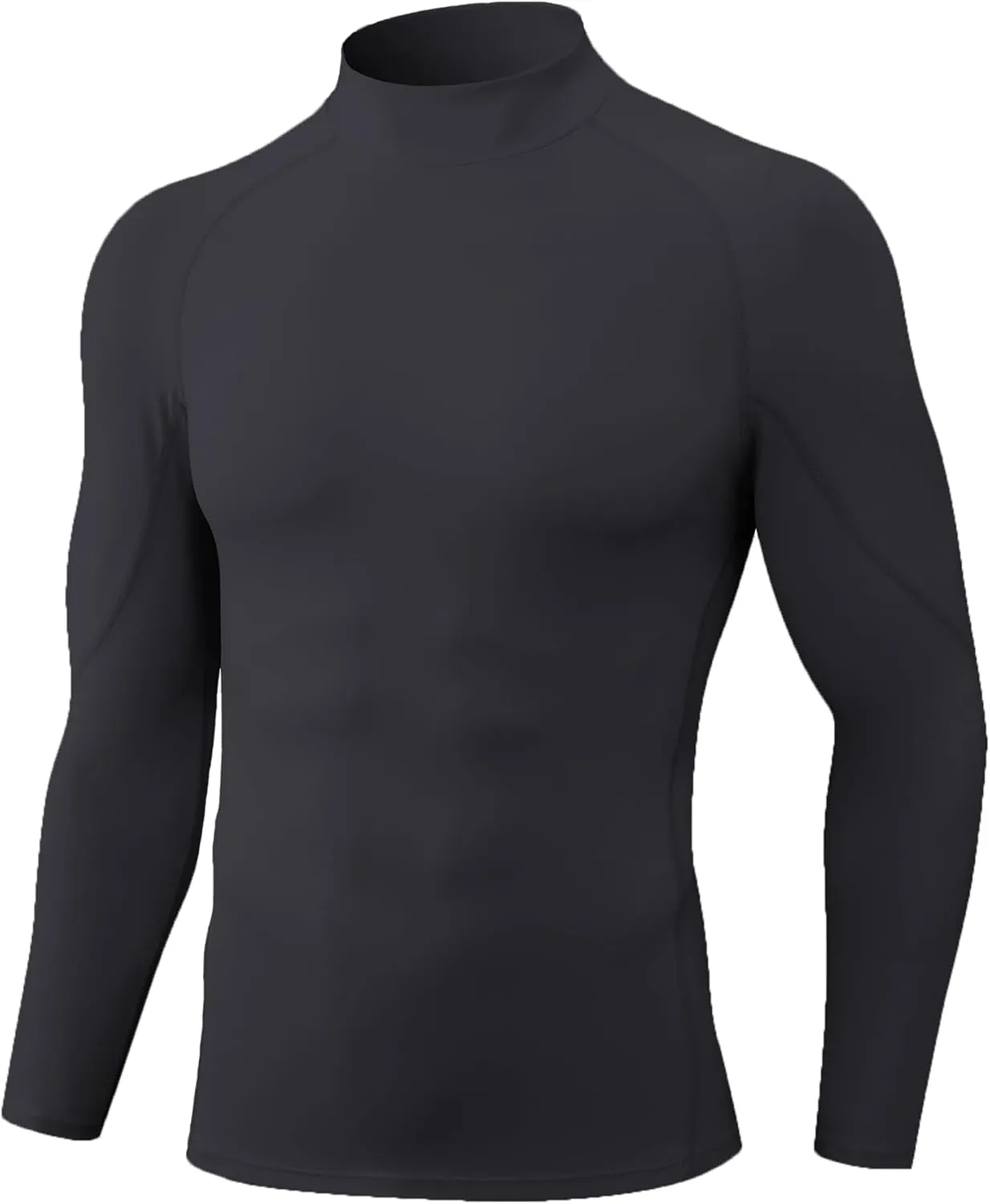 Queerier Men's Turtleneck Compression Shirts Long Sleeve Mock Thermal Base Layer Top Athletic Cool Dry Sports Undershirts