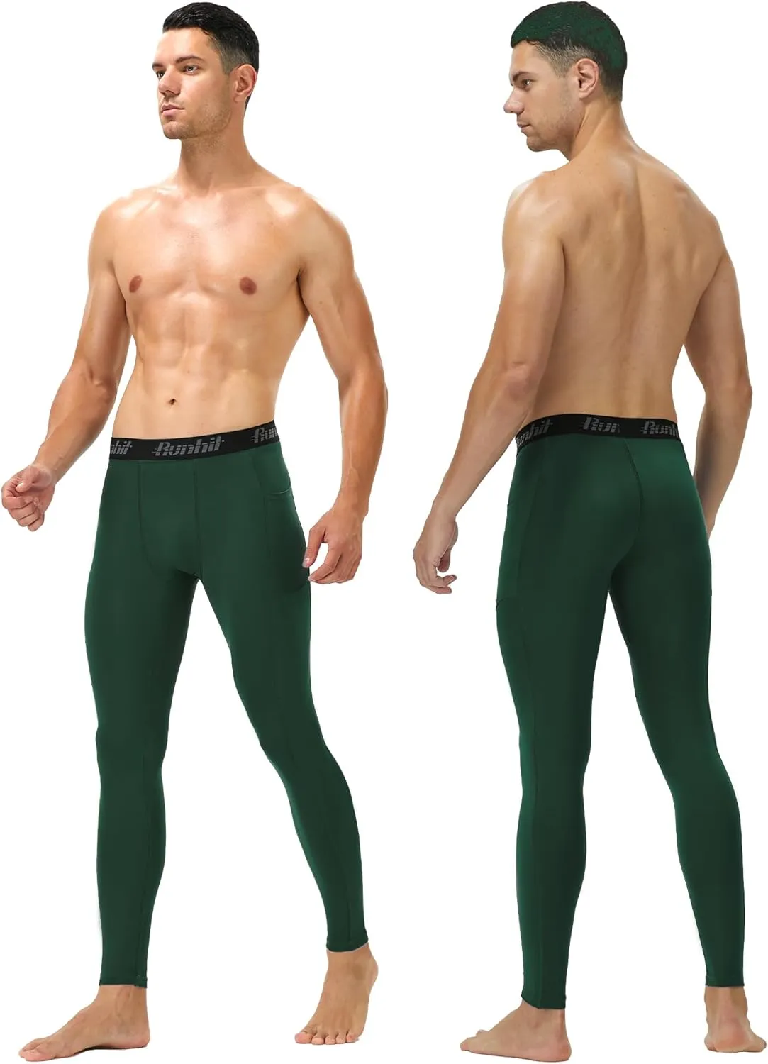 Runhit Compression Pants Men Running Tights Leggings Athletic Workout Gym Pants