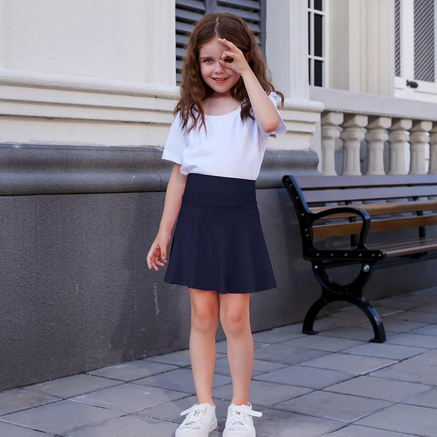 Toddler Girls Skirts Skorts Built in Shorts Baby Summer Flowy Tennis Athletic Skirts Skorts for Girls with Pockets