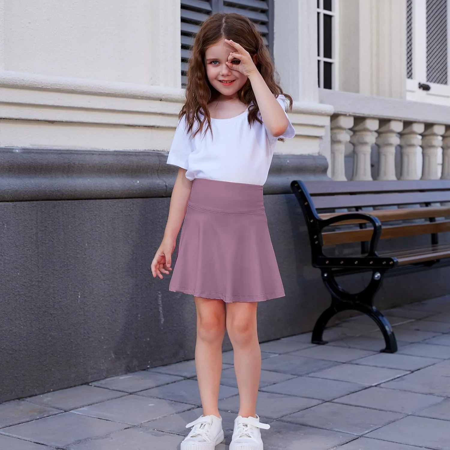Toddler Girls Skirts Skorts Built in Shorts Baby Summer Flowy Tennis Athletic Skirts Skorts for Girls with Pockets
