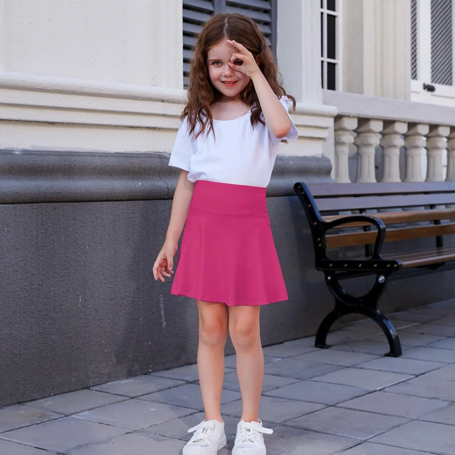 Toddler Girls Skirts Skorts Built in Shorts Baby Summer Flowy Tennis Athletic Skirts Skorts for Girls with Pockets