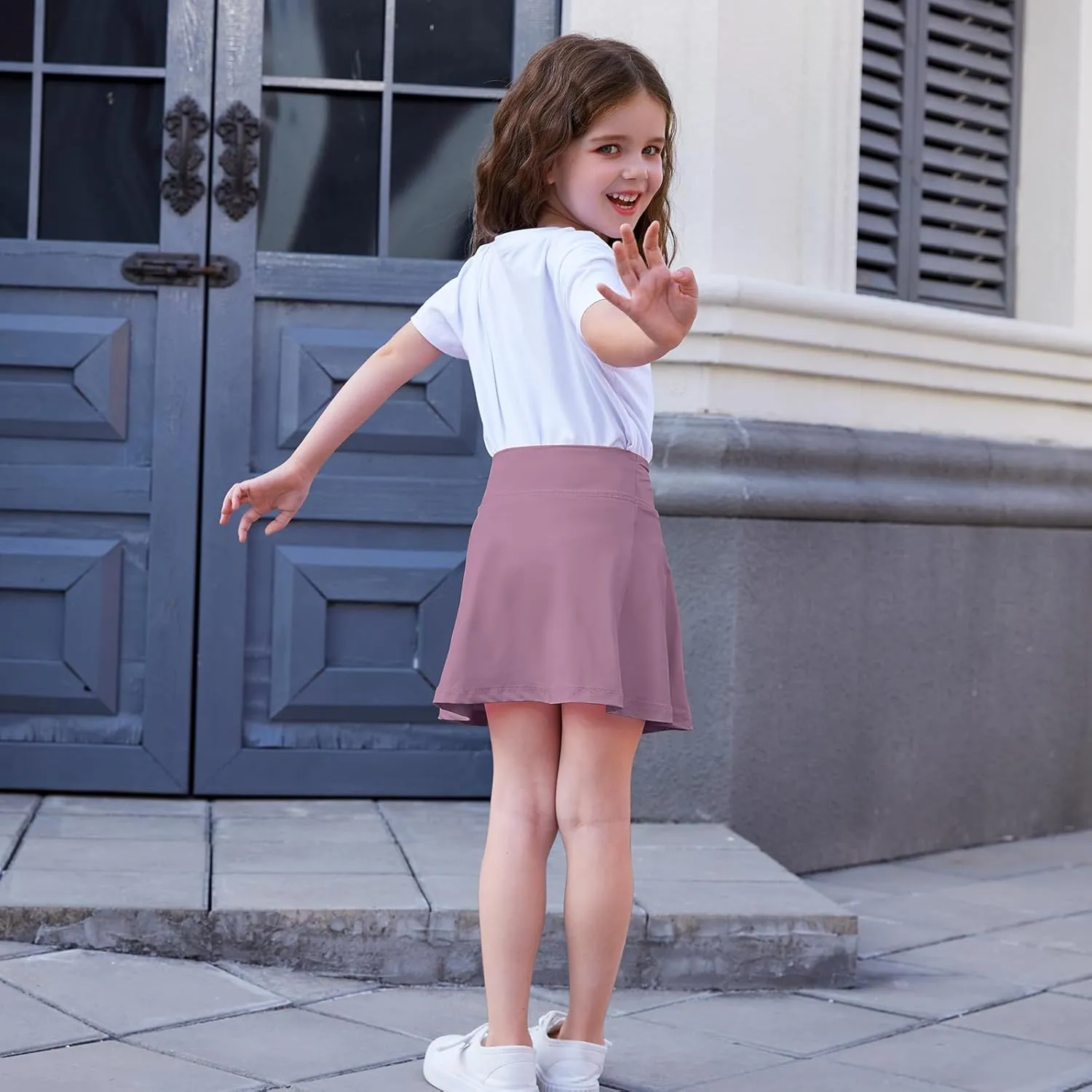 Toddler Girls Skirts Skorts Built in Shorts Baby Summer Flowy Tennis Athletic Skirts Skorts for Girls with Pockets