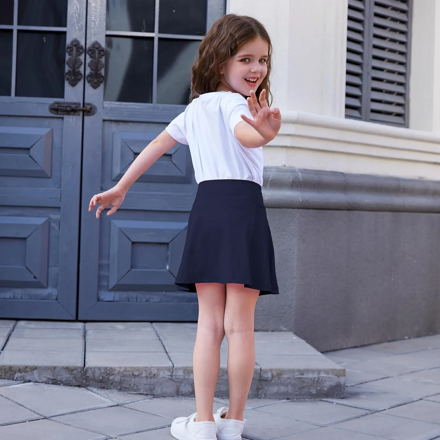 Toddler Girls Skirts Skorts Built in Shorts Baby Summer Flowy Tennis Athletic Skirts Skorts for Girls with Pockets