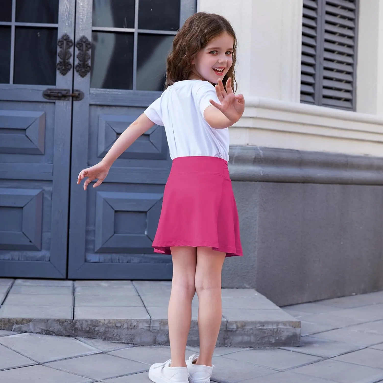 Toddler Girls Skirts Skorts Built in Shorts Baby Summer Flowy Tennis Athletic Skirts Skorts for Girls with Pockets