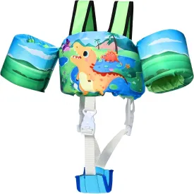 Toddler Swim Vest, Toddler Floaties for 22-66 lbs Boys & Girls, Kids Swim Vest Removable with Crotch Strap & Shoulder Harness Arm Wings for 2 3 4 5 6 7 Years Old Baby Children Sea Beach Pool