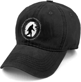 Unisex UFO Bigfoot Denim Hat Adjustable Washed Dyed Cotton Dad Baseball Caps