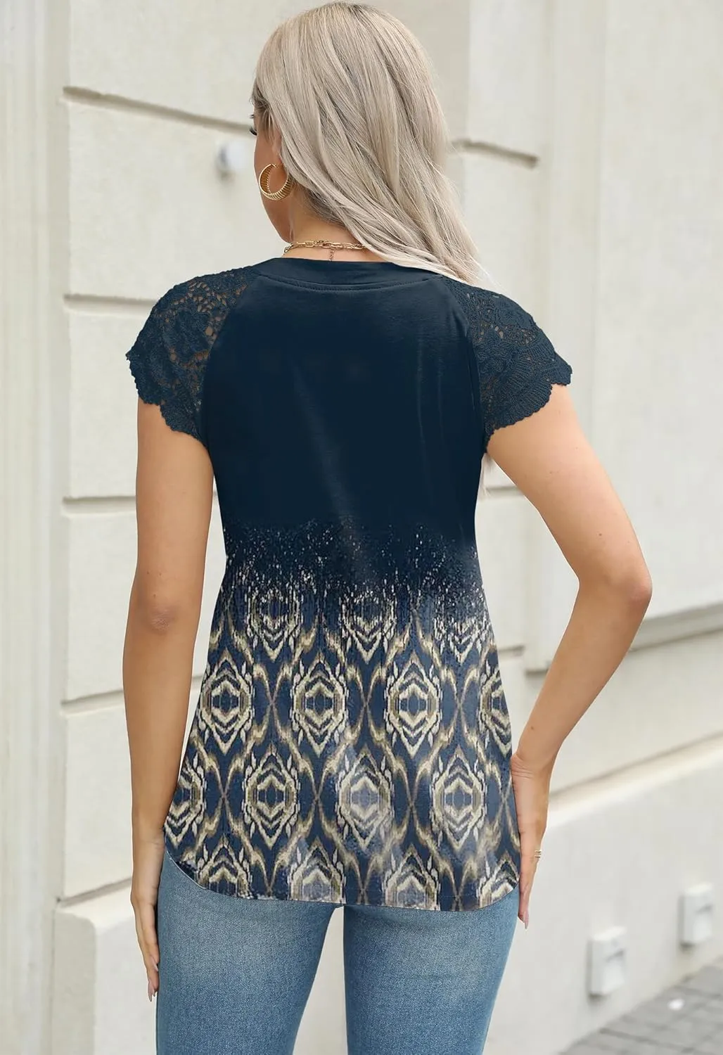 Women's Tank Tops Lace Cap Sleeve Button Down V Neck Summer Casual Loose Fit 2025 Trendy Cute Sleeveless Shirts Blouse